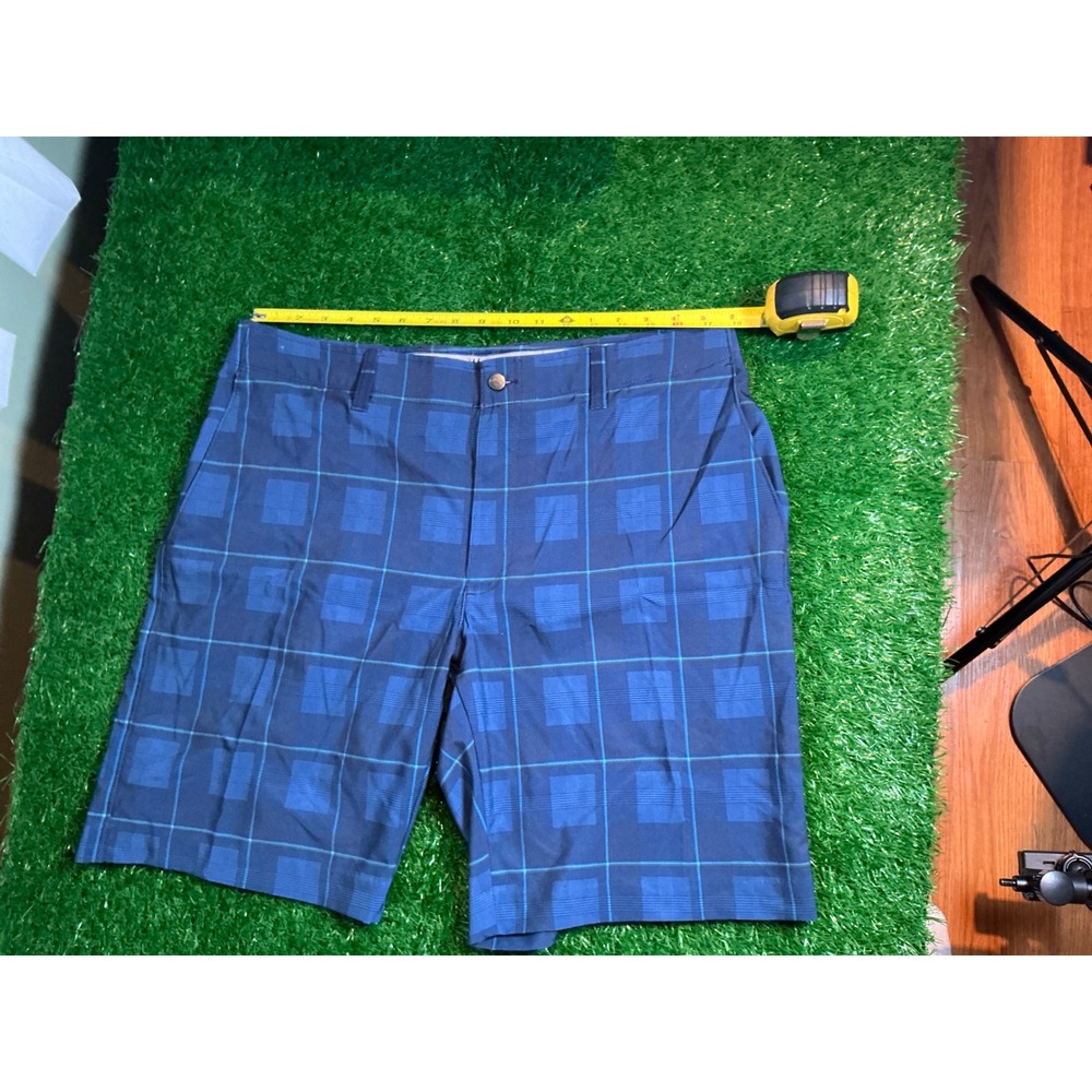 Callaway Mens Golf Shorts Blue Plaid Flat Front Stretch Performance Size 36 - Picture 2 of 5